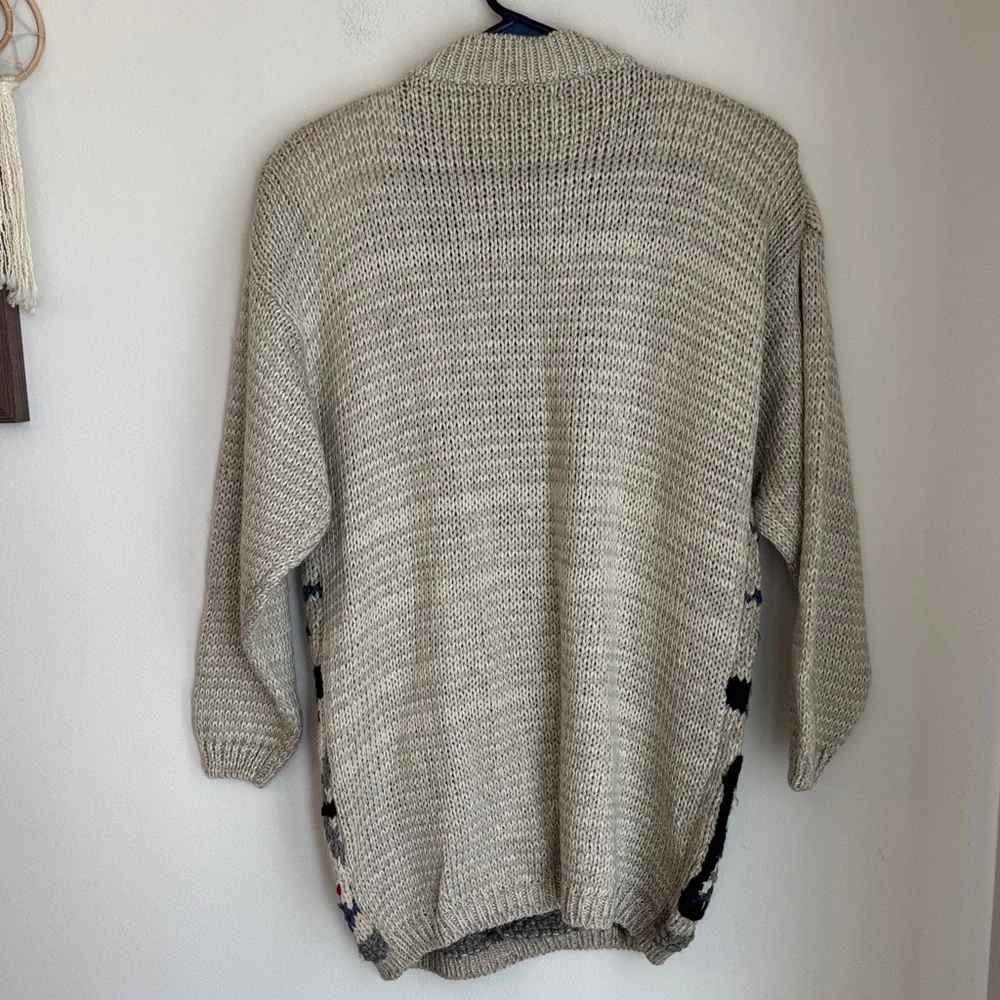 Vintage cabin creek granny square 3D Cable Knit Crewneck Sweater Womens 1X NWT